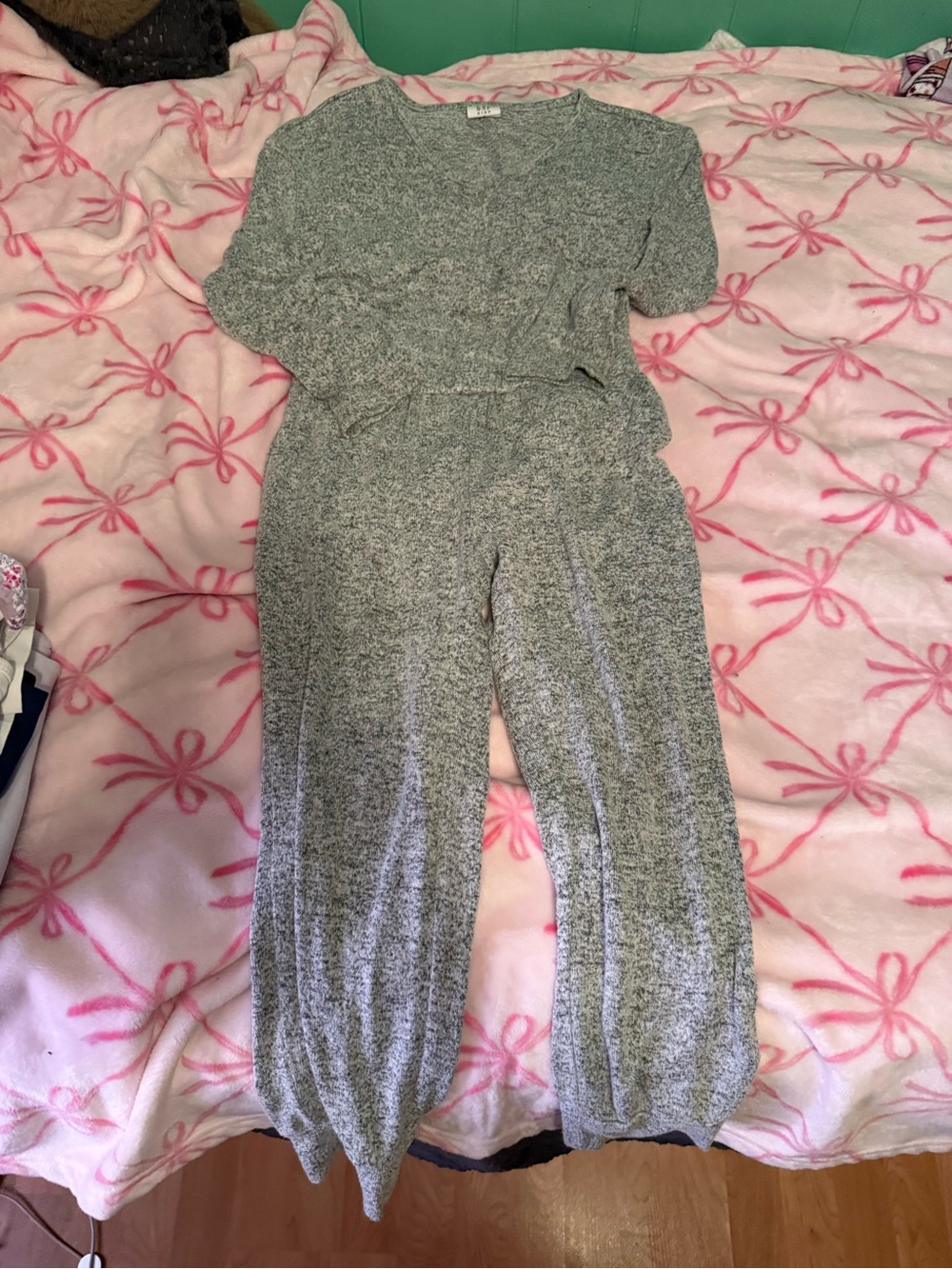 GAP Heather Gray Kids One-Piece Pajama Jumpsuit